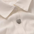 Heart Shaped Alloy Rhinestone Buttons MIS5946