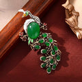 Peacock Alloy Rhinestone Brooch PA5965