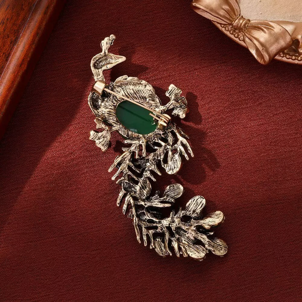 Peacock Alloy Rhinestone Brooch PA5965