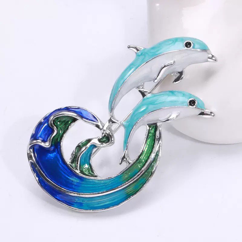 Double Dolphin Brooch PA5512