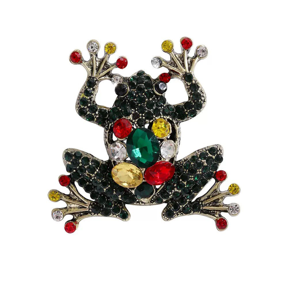 Frog Alloy Rhinestone Brooch PA5983