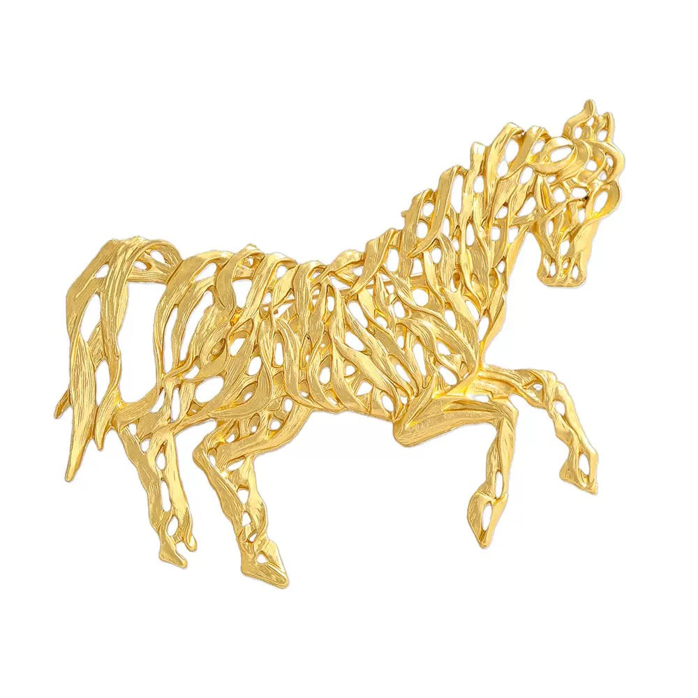 Horse Alloy Brooch PA6053
