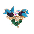 Birds Alloy Rhinestone Brooch PA6067