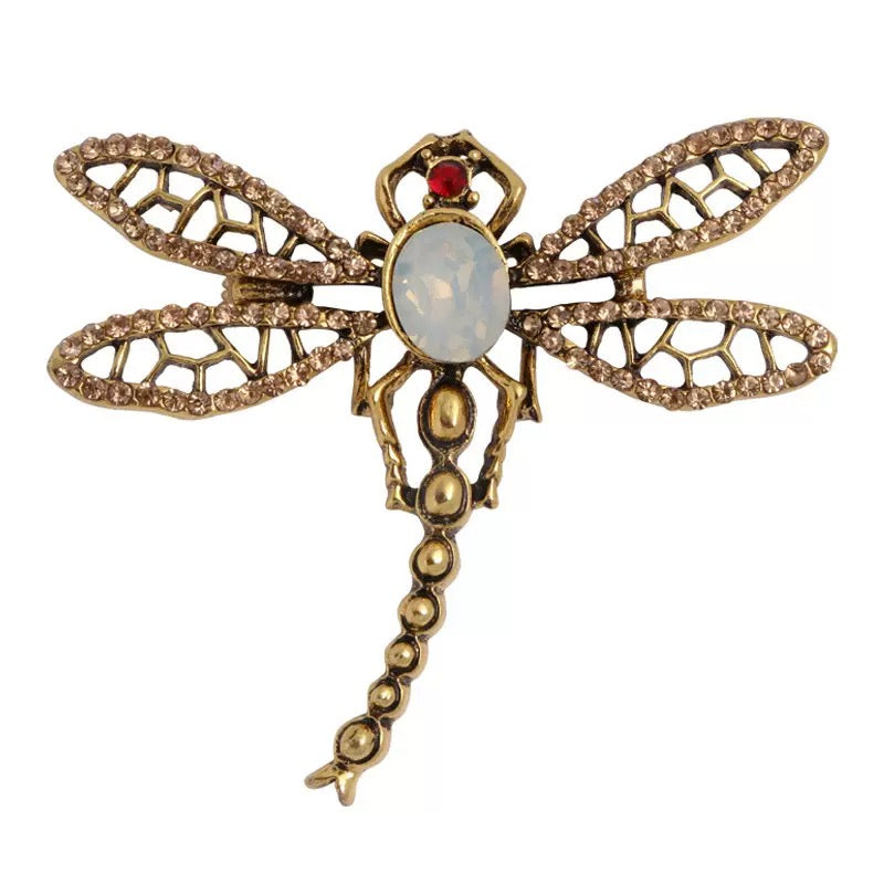 Dragonfly Alloy Rhinestone Brooch PA6082