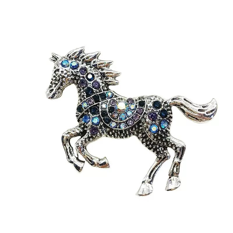Horse Alloy Rhinestone Brooch PA6097