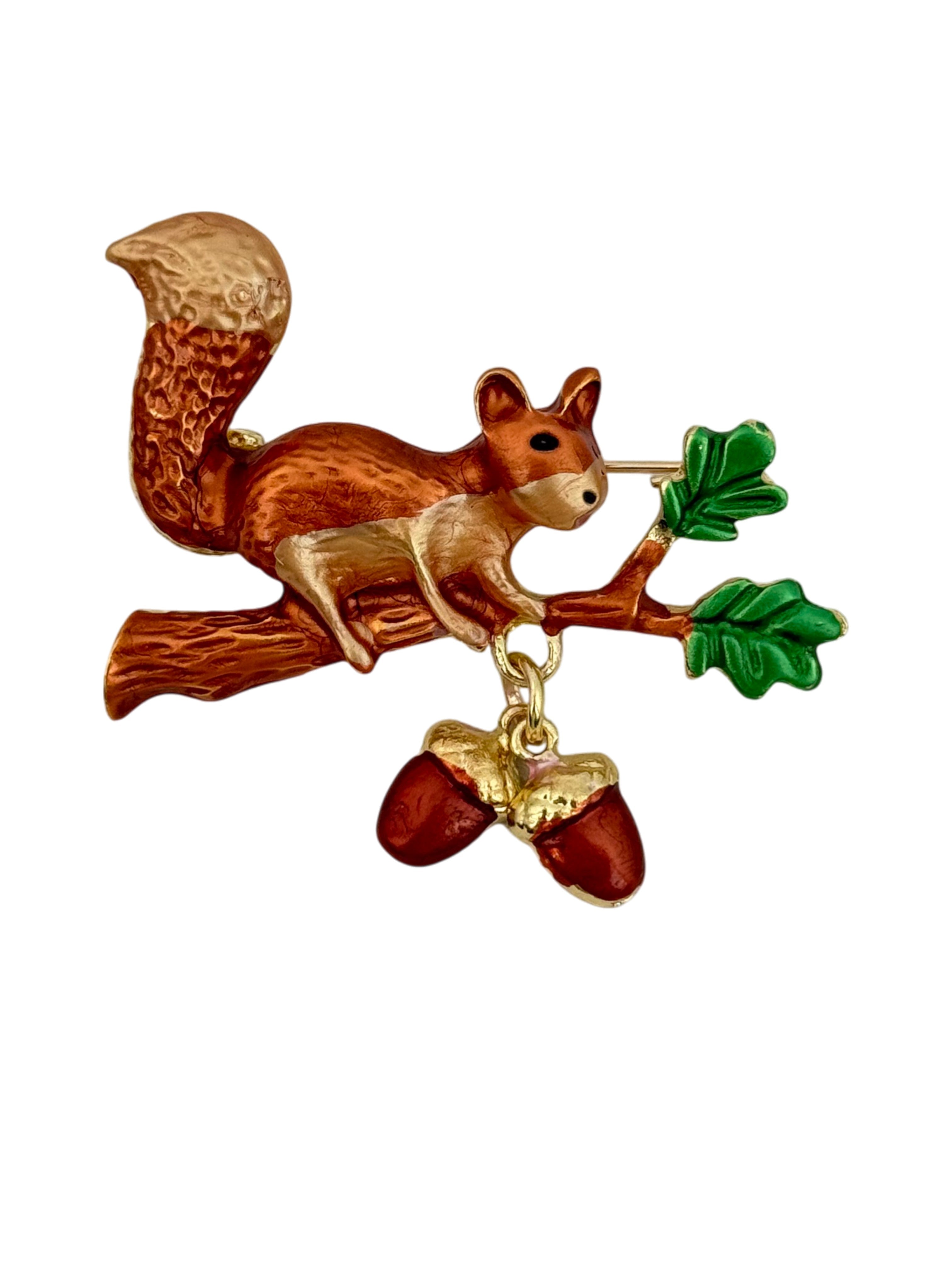 Squirrel Alloy Rhinestone Brooch PA6104