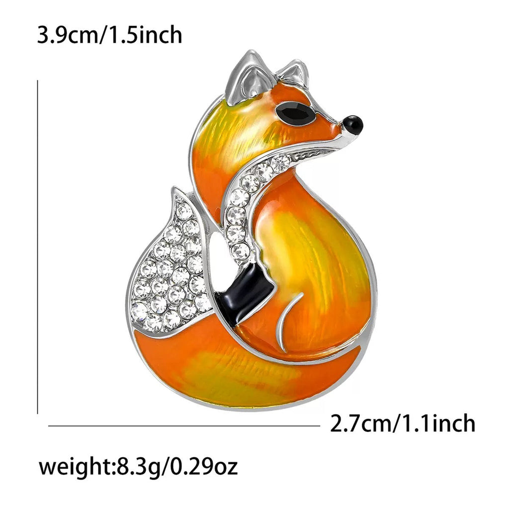 Fox Alloy Rhinestone Brooch PA6141