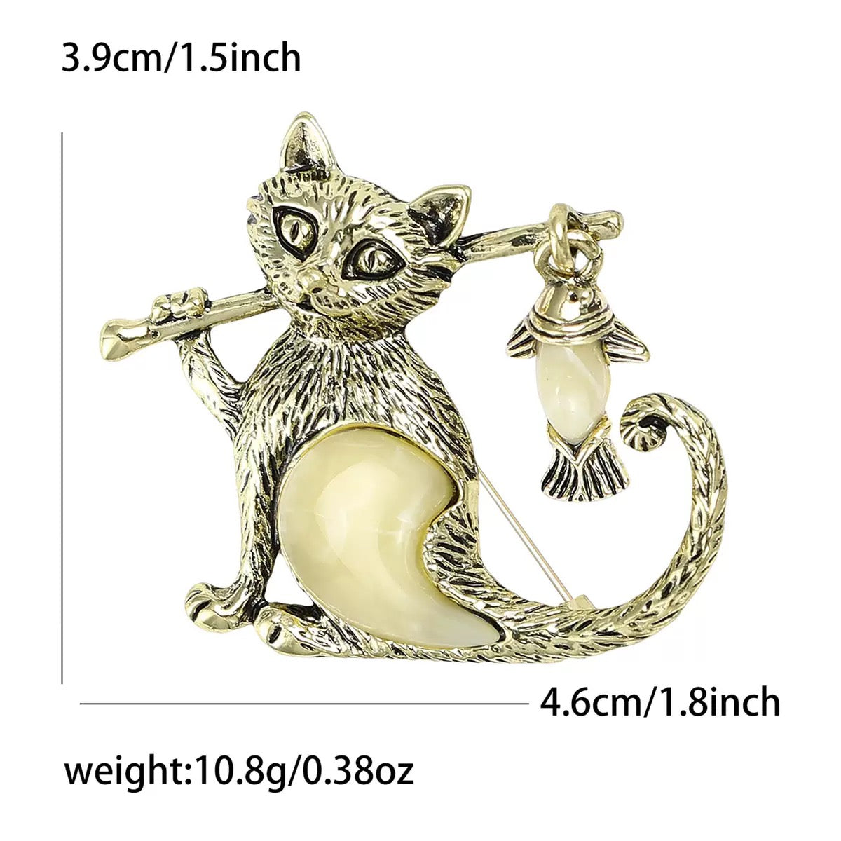 Cat Alloy Rhinestone Brooch PA6148