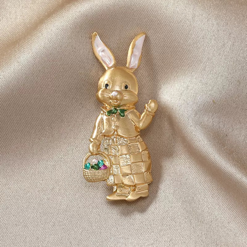Rabbit Alloy Rhinestone Brooch PA6165
