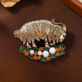 Sheep Alloy Rhinestone Brooch PA6169