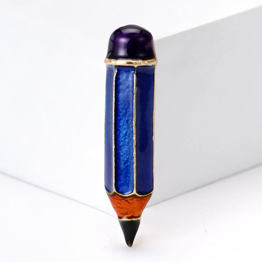 Pencil Alloy Rhinestone Brooch PA6202