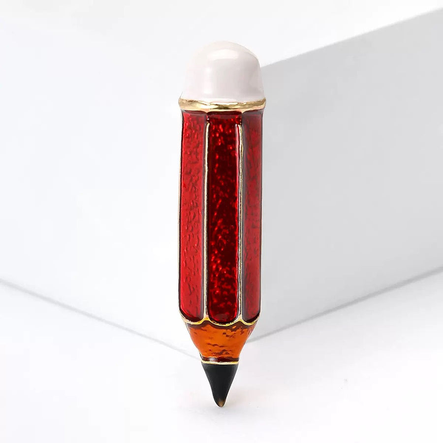 Pencil Alloy Rhinestone Brooch PA6202