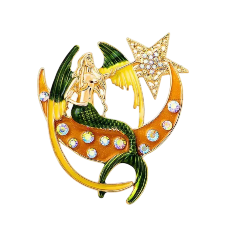 Mermaid Alloy Rhinestone Brooch PA6272