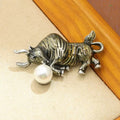 Bull Alloy Brooch PA6273