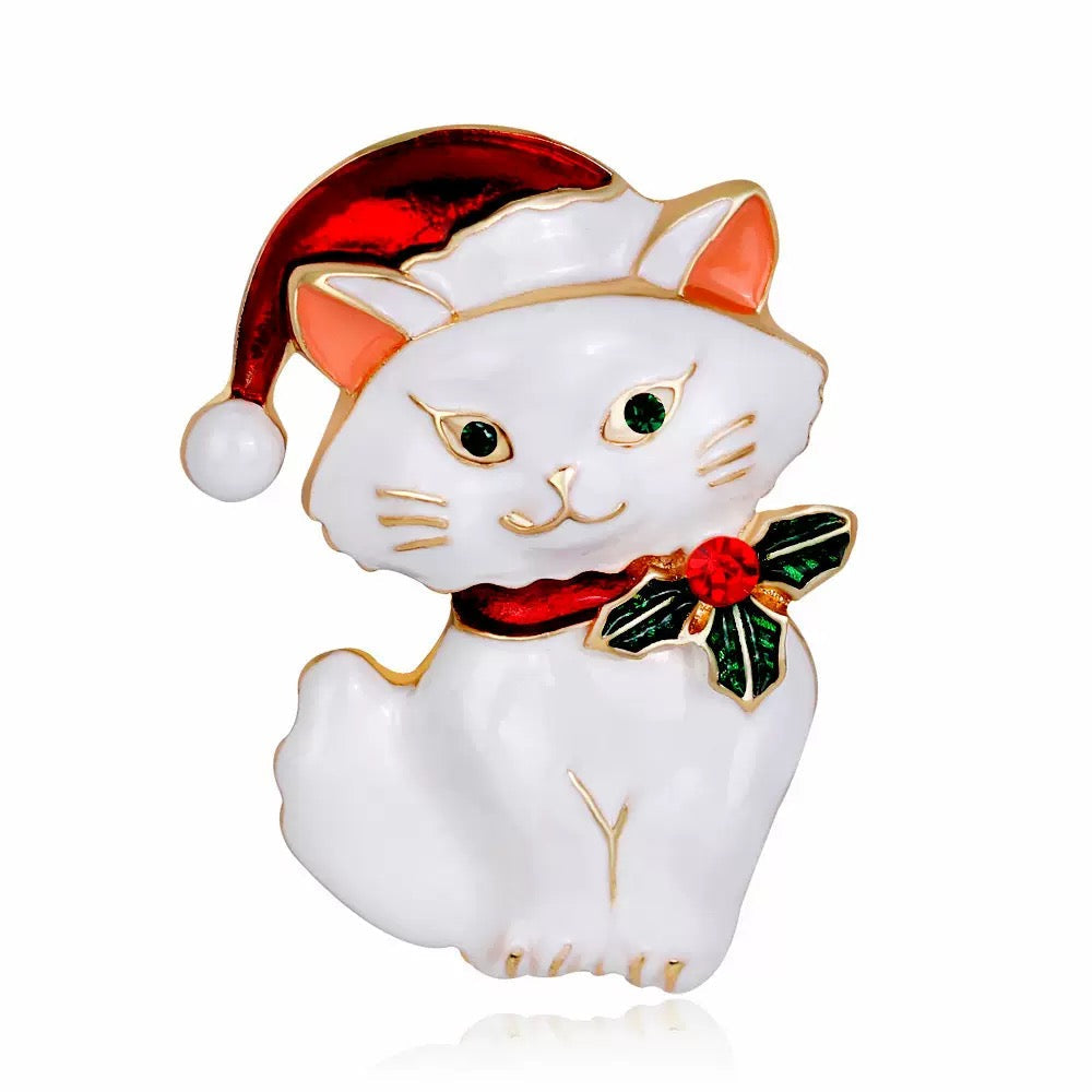 Cat Alloy Rhinestone Broch PA6288