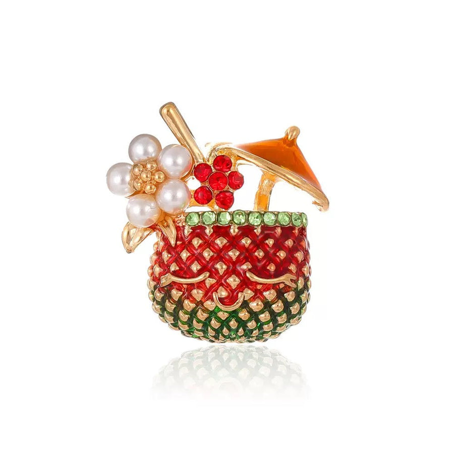 Coconut Alloy Rhinestone Brooch PA6291
