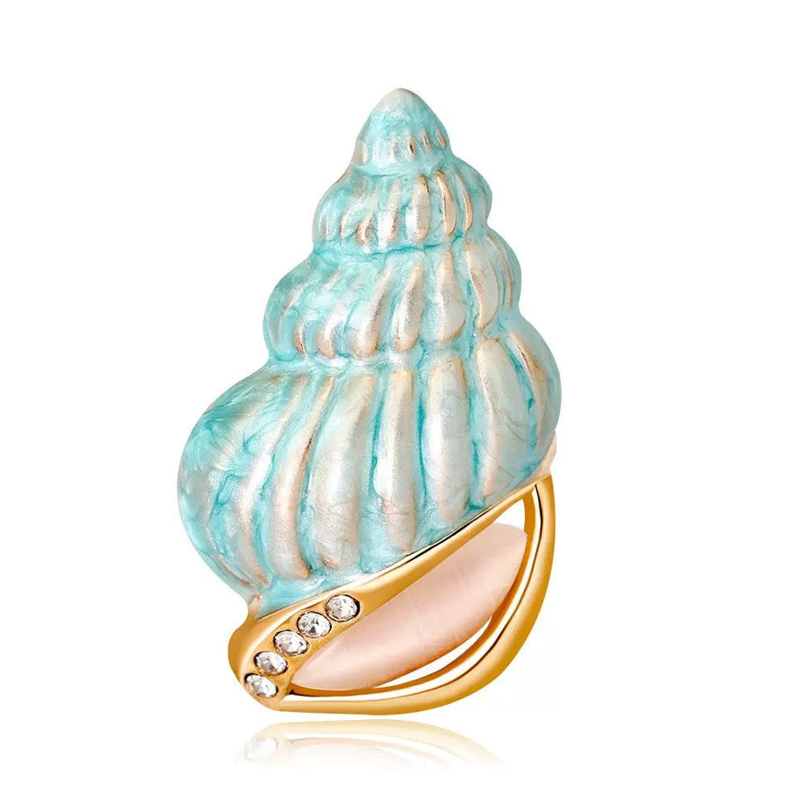 Conch Alloy Rhinestone Brooch PA6294