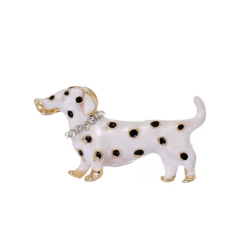 Dog Alloy Rhinestone Brooch PA6316
