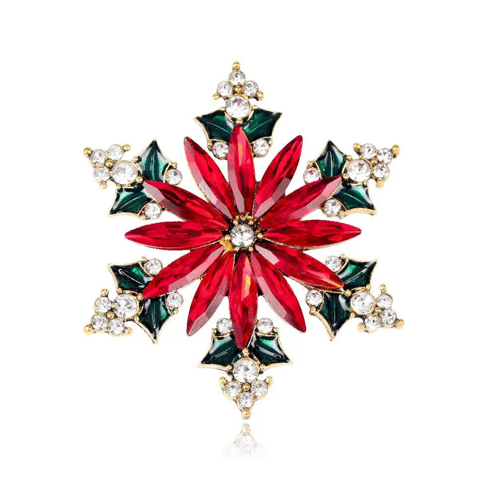 Snowflake Alloy Rhinestone Brooch PA6310