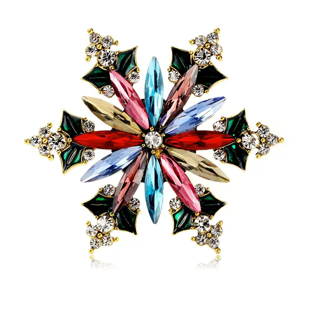 Snowflake Alloy Rhinestone Brooch PA6311
