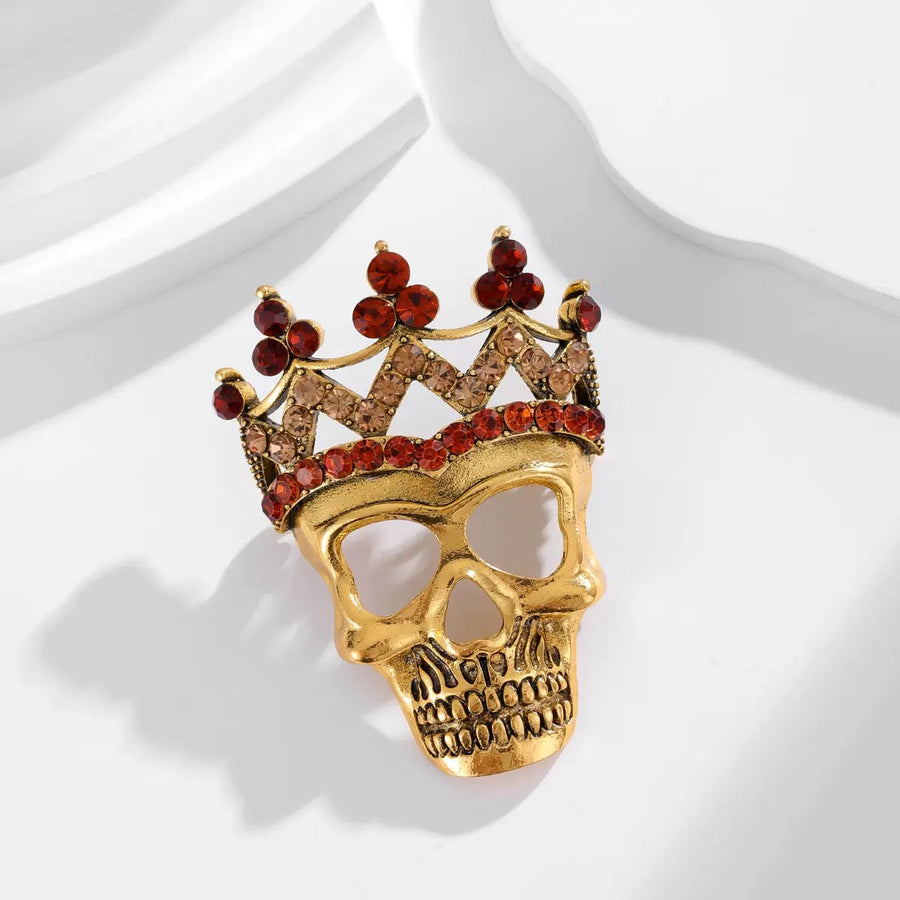 Skull Alloy Rhinestone Brooch PA6314