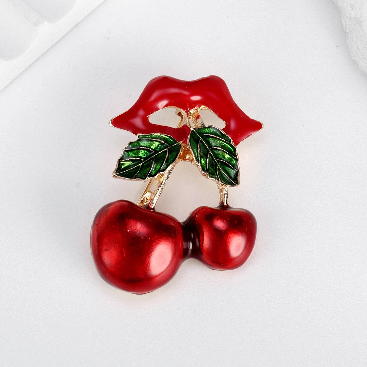 Cherry Alloy Brooch PA6324