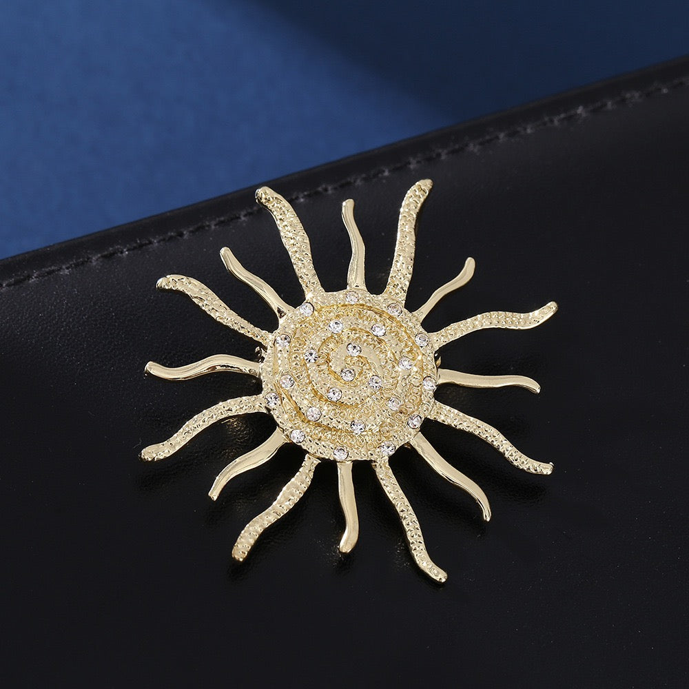 Sunflower Alloy Rhinestone Brooch PA6343