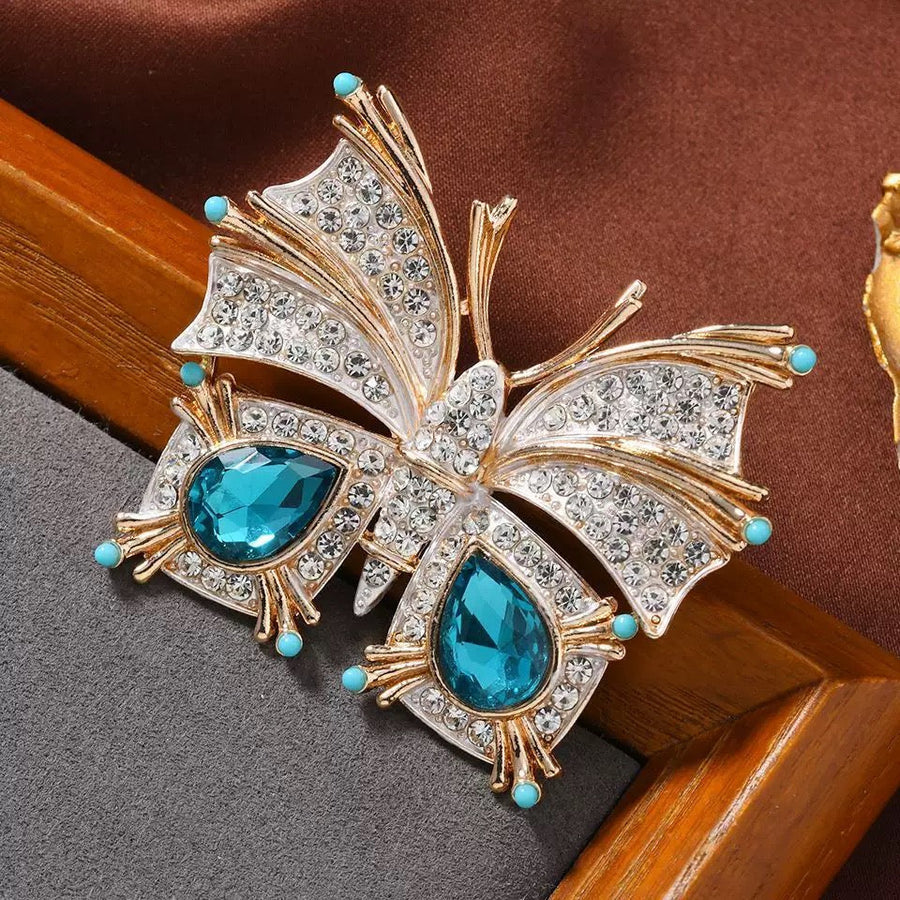 Butterfly Alloy Rhinestone Brooch PA6344