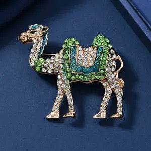 Camel Alloy Rhinestone Brooch PA6356