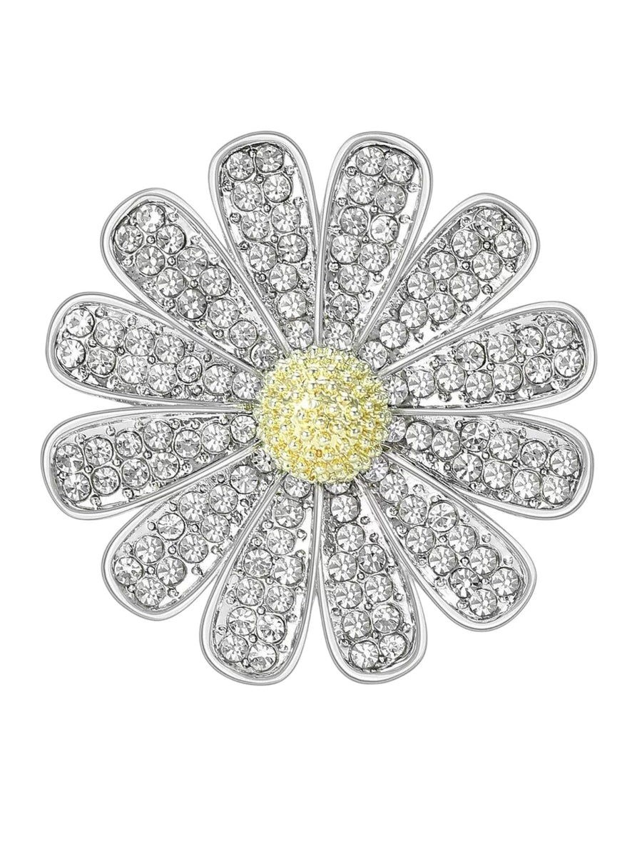 Flower Alloy Rhinestone Brooch PA6360