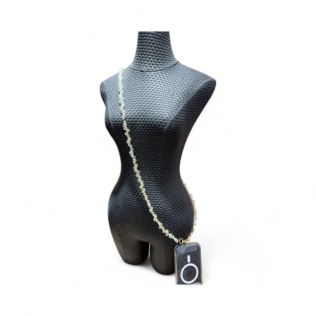Crystal Beaded Crossbody Lanyard PC5616 - Yellow