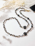 Black Bow Beaded Crystal Crossbody Lanyard PC5629