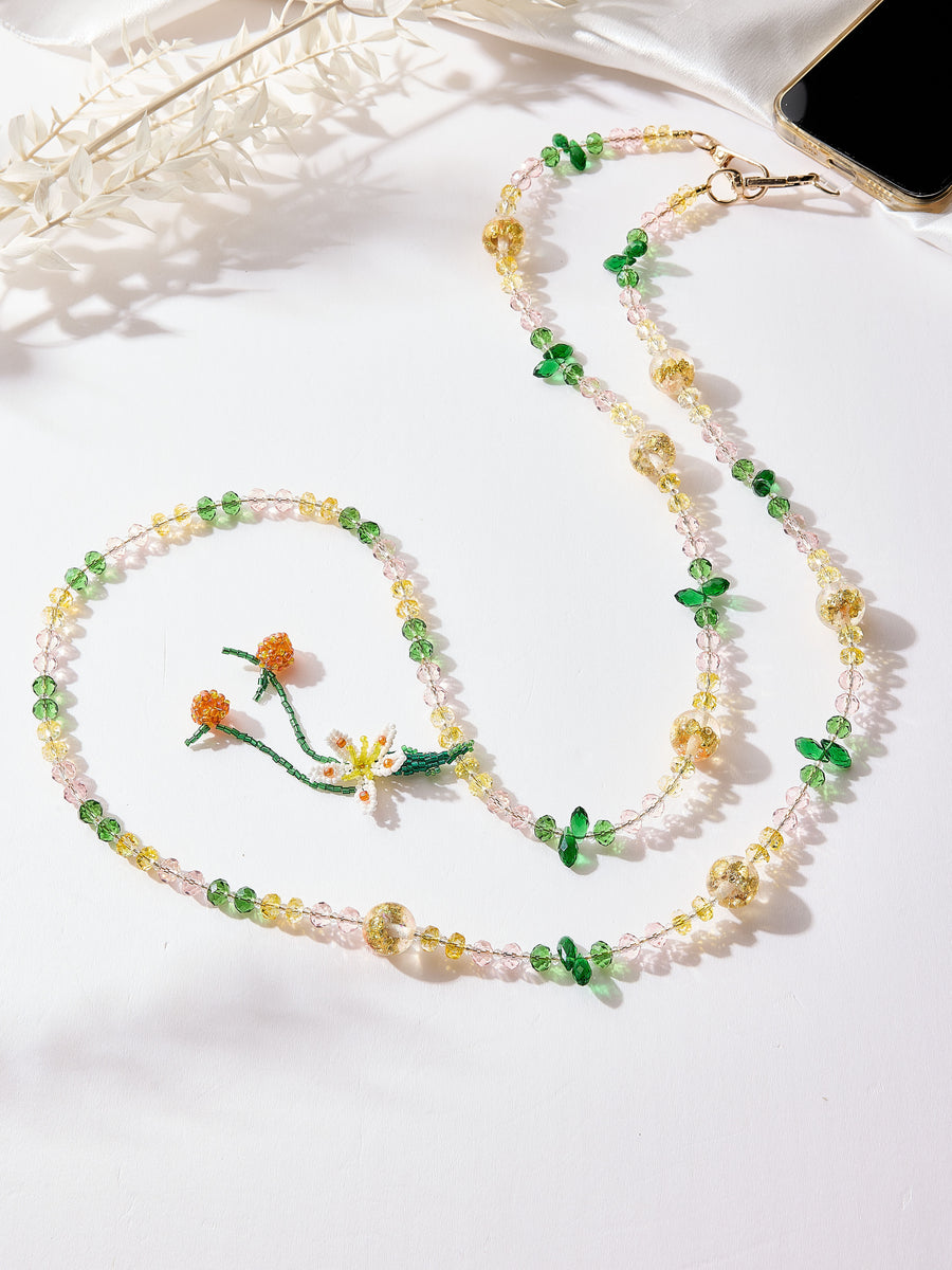 Flowers Crystal Crossbody Lanyard PC5706