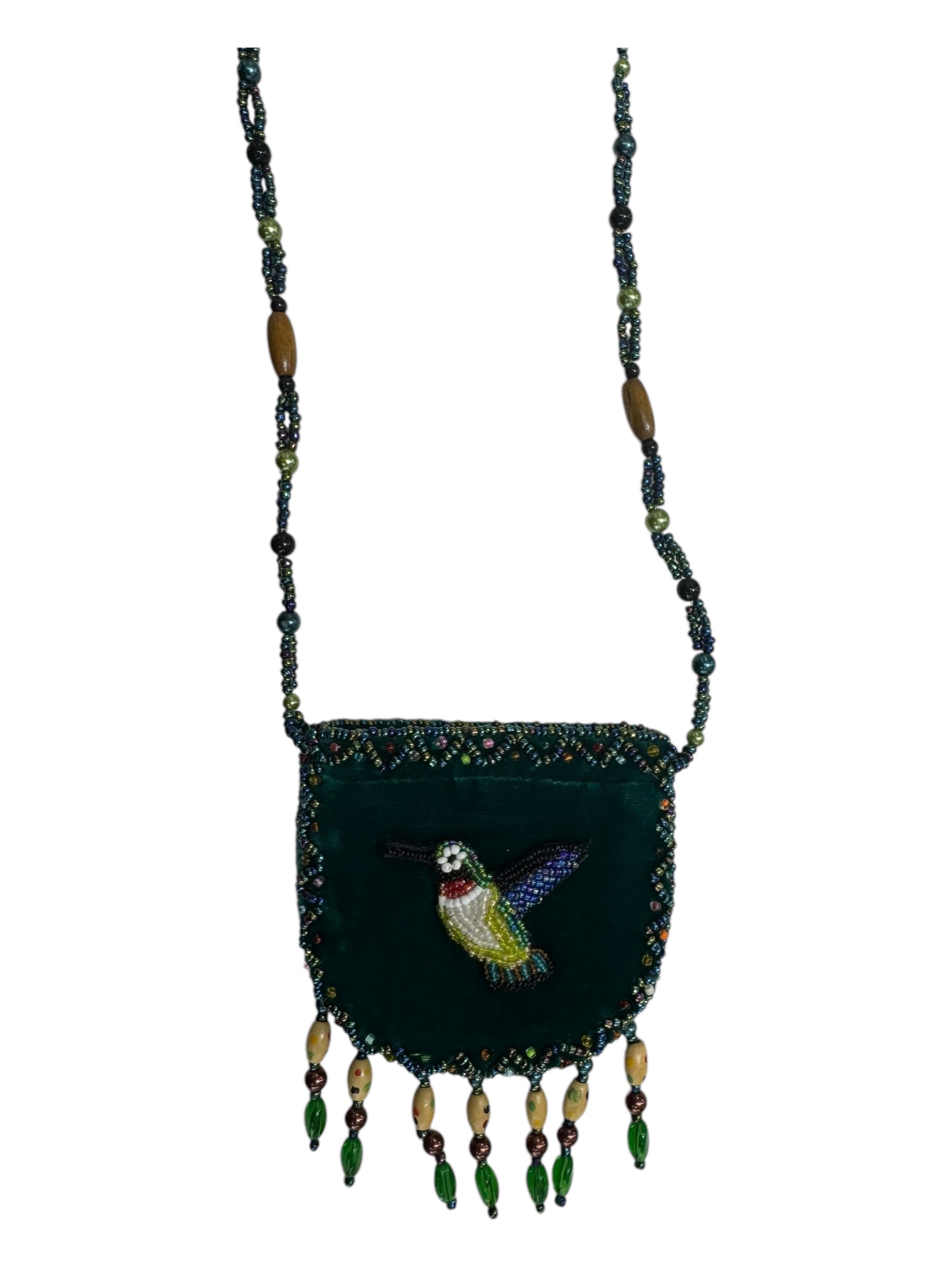 Bird Velvet Mini Necklace Charm Bag V0704-Bird