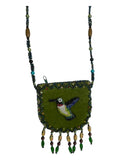 Bird Velvet Mini Necklace Charm Bag V0704-Bird
