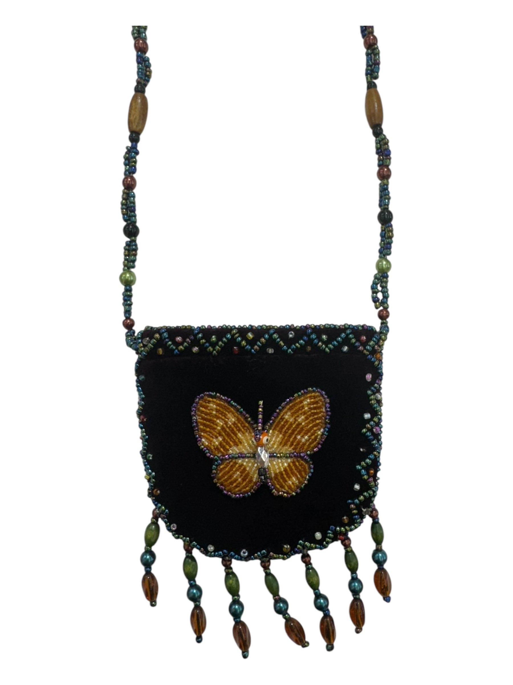 Butterfly Velvet Mini Necklace Charm Bag V0704- Butterfly