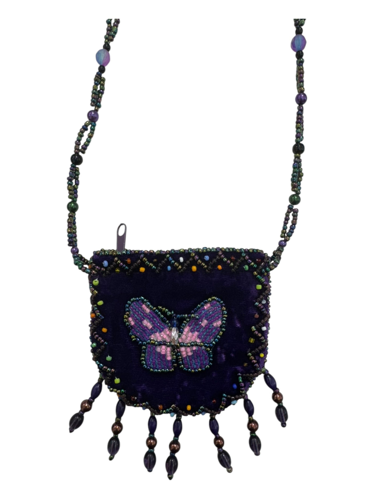 Butterfly Velvet Mini Necklace Charm Bag V0704- Butterfly