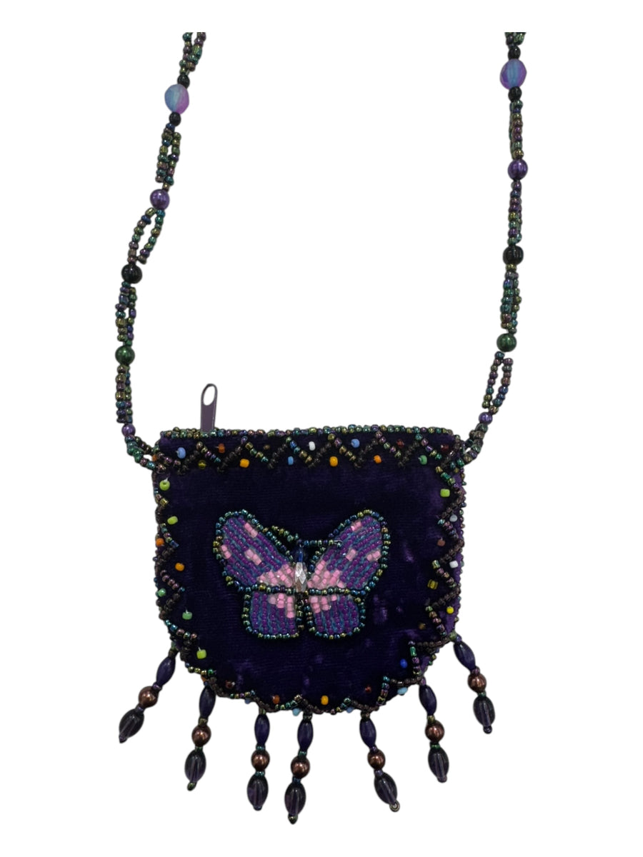 Butterfly Velvet Mini Necklace Charm Bag V0704-Butterfly