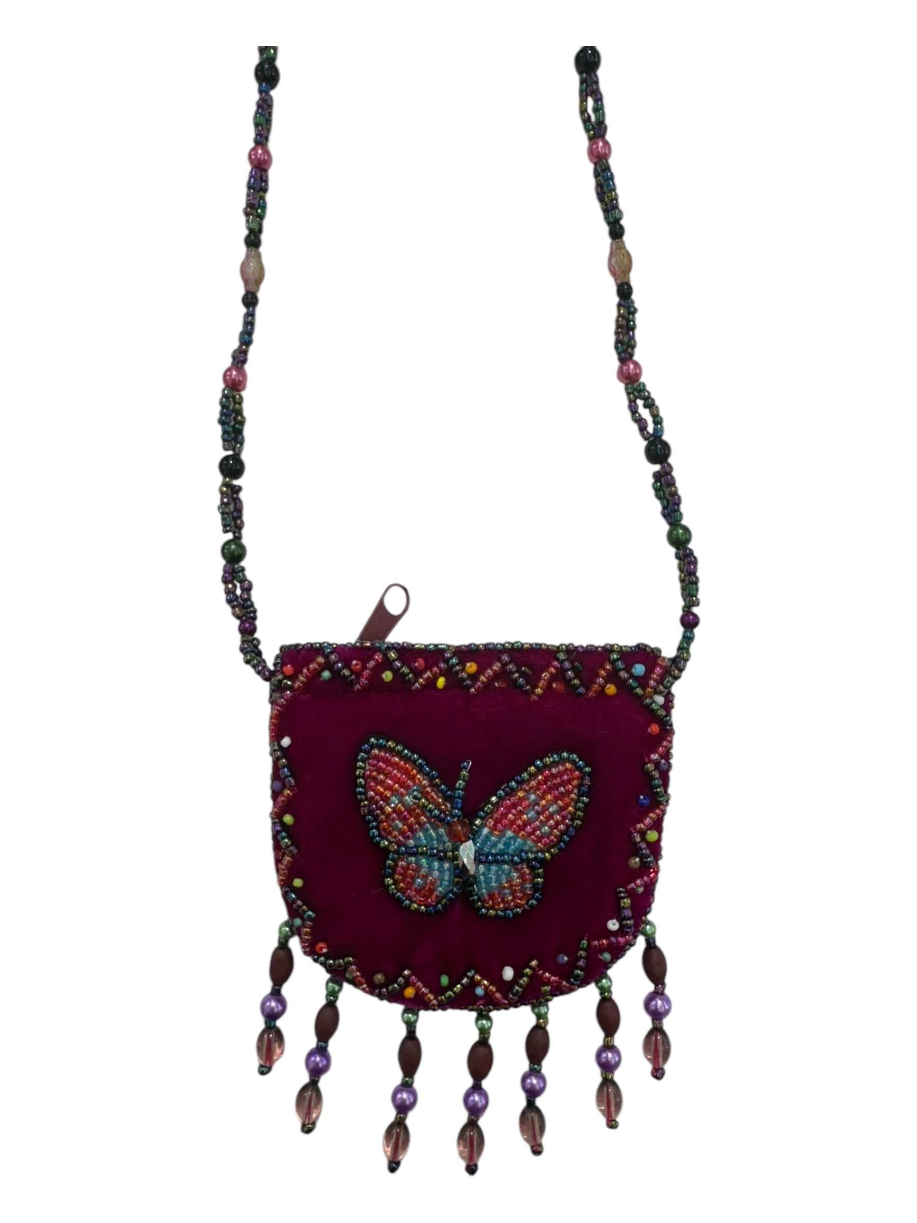 Butterfly Velvet Mini Necklace Charm Bag V0704- Butterfly