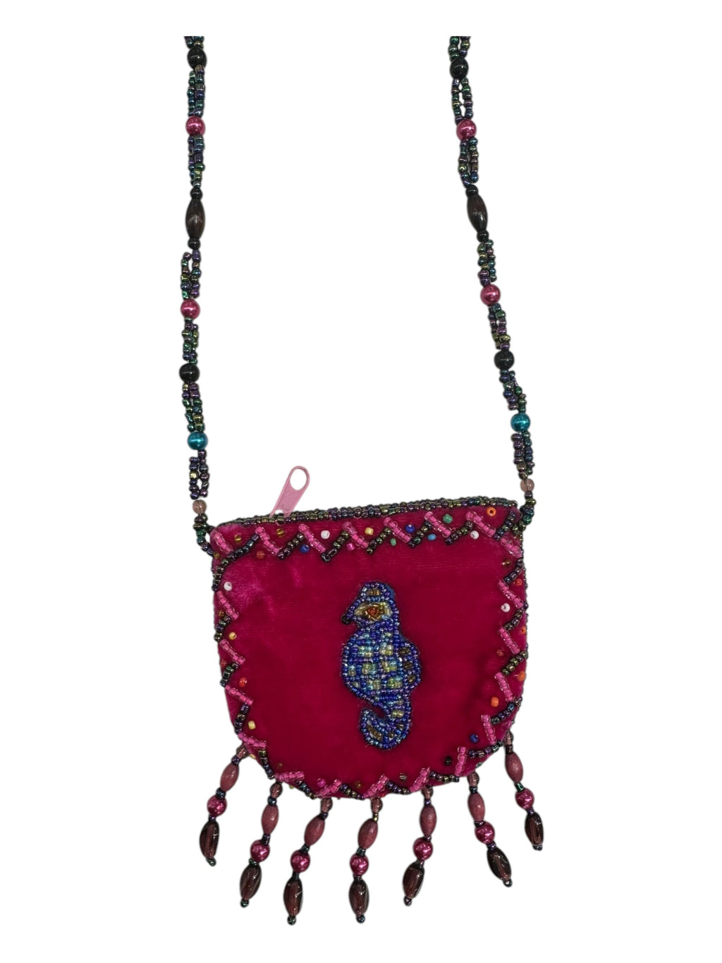 Seahorse Velvet Mini Necklace Charm Bag V0704-Seahorse