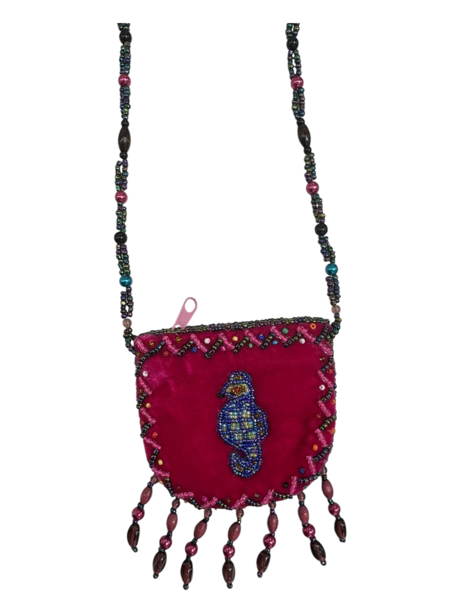Seahorse Velvet Mini Necklace Charm Bag V0704-Seahorse