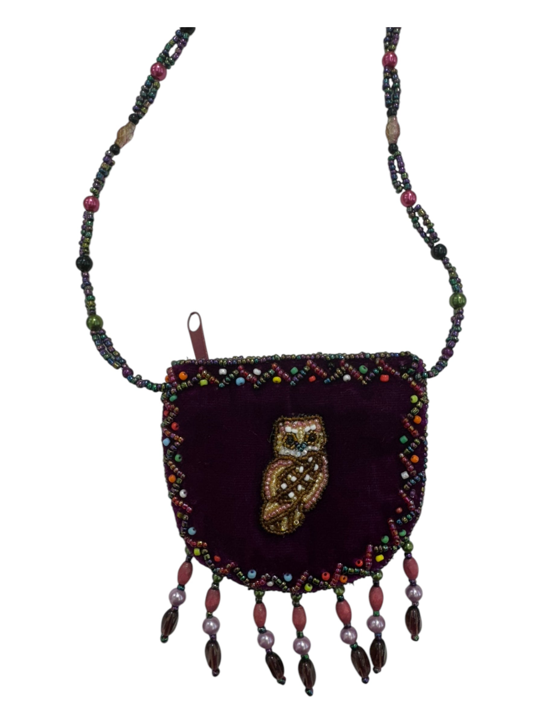 Owl Velvet Mini Necklace Charm Bag V0704-Owl