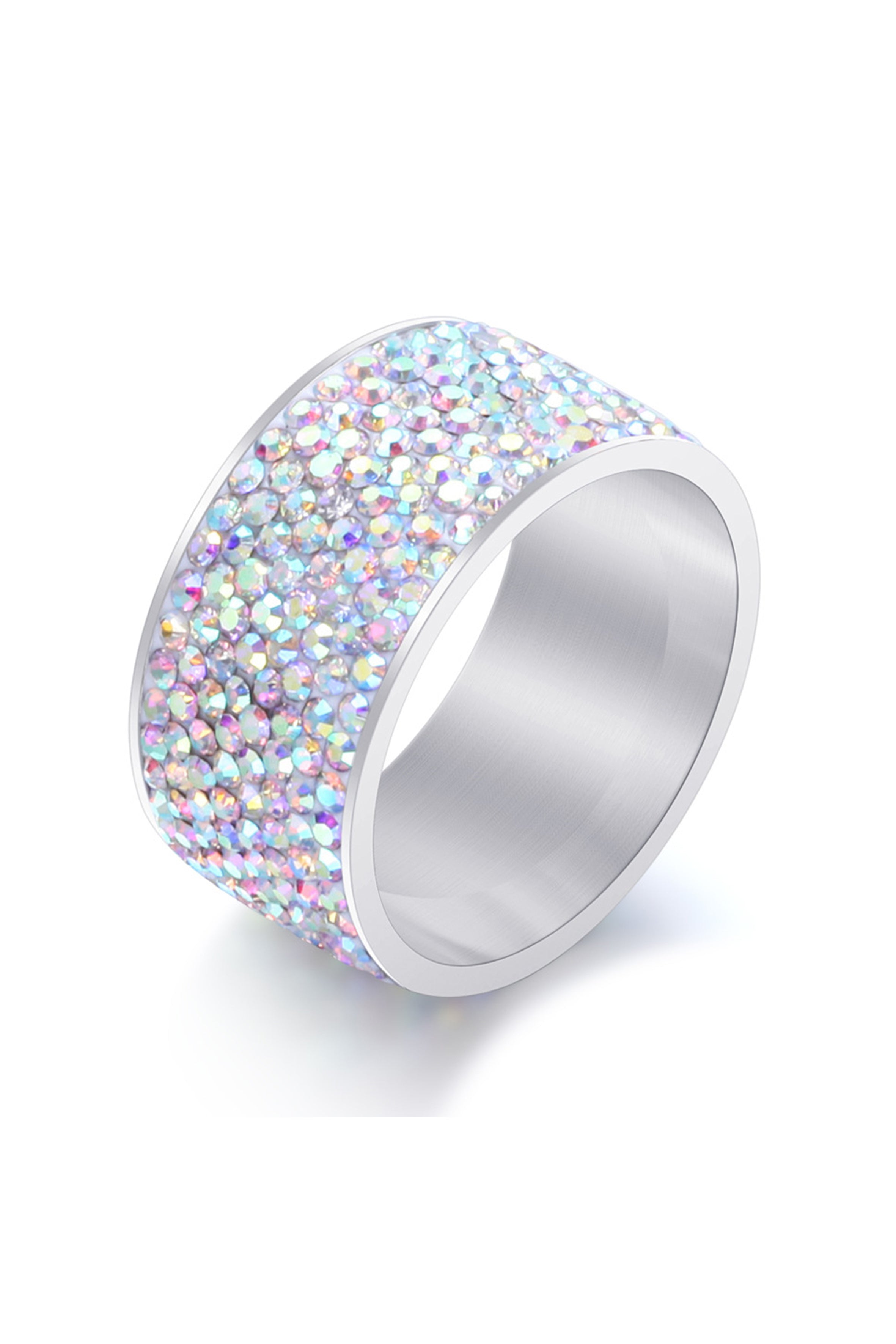 Rhinestone Stainless Steel Rings R1576 - AB