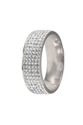 Rhinestone Stainless Steel Ring R1587-Silver