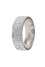 Rhinestone Stainless Steel Ring R1587-Silver