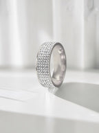Rhinestone Stainless Steel Ring R1587-Silver