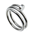 Nail Three Laps Stainless Steel Rings R2125-Sliver