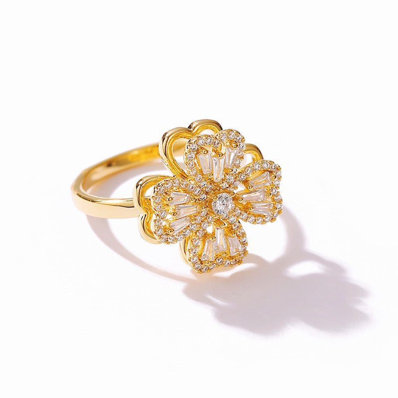 Floral Cubic Zirconia Rings R2333