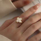 Flower Cubic Zirconia Ring R2386