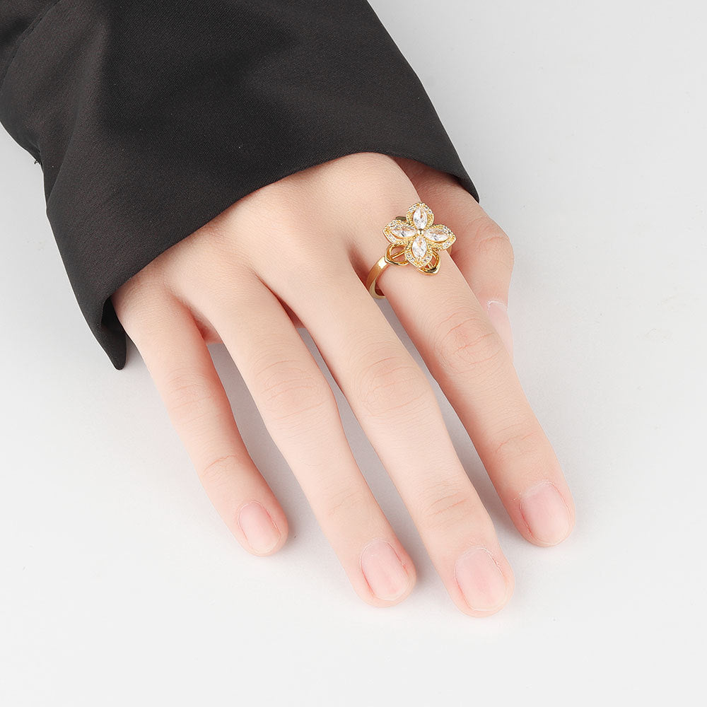 Flower Cubic Zirconia Ring R2386